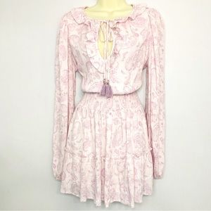 House of Harlow 1960 Boho Ruffled Mini Dress MEDIUM